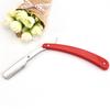 Aço inoxidável antigo barbeador manual navalha raspador de cabelo plástico dobrável manual barbeiro faca raspador de cabelo
