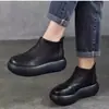 Botas estilo Martin de suela gruesa con estampado Songgao para mujer, nuevo estilo Otoño/Invierno 2026, ligeras, cómodas, botines individuales, punta redonda retro, cuero suave, suela suave, botines