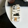 Bonita funda de teléfono con diseño de gato negro tridimensional para Apple iPhone 16 Pro Max, iPhone 15, diseño creativo de 14 pulgadas, diseño coreano de 13 pulgadas para mujeres.