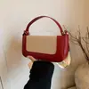 Bolso Cruzado de Hombro para Mujer, Pequeño Cuadrado, Estilo Nuevo 2026, Moderno y de Moda, Solapa Simple, Patchwork, Bloques de Color