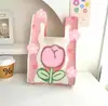 Bolsa de tricô bolsa de presente bolsa de presente atacado bolsa tote bolsa de lã lancheira bolsa portátil flores ins estilo fofo