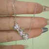 Elegante Pulsera de Hortensia para Mujer, Artística Forma de Flor Tridimensional Estilo Chino, Sencilla y Exquisita Cadena para Clavícula con Flor