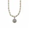 Collar de Perla Lunar y Estrella Super Brillante de Zircón Cadena Ligera de Lujo Nicho para Clavícula Cadena Francesa Retro de Gama Alta para Mujeres