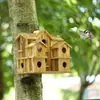 Casa para pájaros de exterior, casa para 10 pájaros, casa para pájaros familiar con capacidad para 10 pájaros, casa para pájaros decorativa para jardín y patio