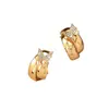 Pendientes de botón de aro con forma de mariposa y diamantes de lujo ligero de estilo ins de viento frío nuevos europeos y americanos