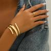 Pulsera Anillo de Lujo Ligero Geométrico Europeo y Americano Personalidad Combinable Diseño Curvado Nicho Pulsera Joyería para Mujer