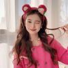 Lindo Lavado de Cara Banda para el Cabello Banda para el Cabello Otoño e Invierno Felpa Especial para Mascarilla Facial Diadema Rosa Diadema de Oso Fresa Adorno para el Cabello Sombrerería