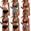 2027 Biquíni de duas peças estilo cross europeu e americano moda praia feminina push-up com alça swimsuit Amazon atacado