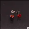 Aretes de acero inoxidable pequeños exquisitos simples moda aretes de circón de cuatro garras aretes de circón redondo nicho venta al por mayor