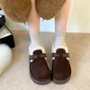 Zapatos Birkenstock de Suela Gruesa Jialuoya Estilo Nuevo para Mujer Invierno Calentitos con Forro de Terciopelo y Piel Sintética Zapatos de Algodón con Correa de Hebilla Metálica Botas de Nieve para Mujer