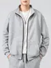 Nuevo conjunto de algodón con cremallera, cárdigan con cuello alto forrado de polar, pantalones de chándal de corte holgado, chaqueta engrosada para otoño e invierno, pantalones deportivos tipo jogger para hombre