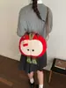 Bolsa de Tote de Peluche de Manzana Linda 2025 Nuevo Otoño e Invierno Nicho Versátil Bolso de Mano Dibujos Animados Gran Capacidad Bolso de Hombro
