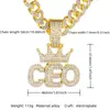 Popular Cadena de Oro Grande Hip-Hop Transfronteriza Europea y Americana Cadena Cubana con Colgante de Letra Diamante Ceo Collar Joyería de Moda y Genial para Hombre