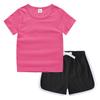 2026 Verão Novo Camiseta Redonda e Shorts Infantis Estilo Coreano Camiseta Básica Absorvente de Suor Casual Conjunto de Camiseta Interna para Crianças