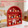 Decoração de Casa de Bonecas com Laço 3D Modelo de Armário Suporte de Exibição Multicamadas Brinquedo Bule Camada de Exibição de Perfume Prateleira de Exibição em Camadas