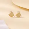 Brincos de Tarraxa Yuebao Jewelry Prata Esterlina S925 Fosco Formato de Coração Irregular Estilo Frio Minimalista Versátil para o Dia a Dia