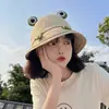 Venta Caliente de Tiktok: Sombrero de Pescador Sombrero Cubo Rana Sombrilla de Verano Sombrero Protector Solar Circunferencia de Cabeza Grande Japonés Lindo