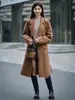 Cárdigan de punto de lana de longitud media otoño e invierno para mujer abrigo de lana doble faz estilo coreano abrigo de lana de cachemira petite nuevo