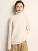 Suéter 100% cachemira pura, suéter de cuello alto grueso de 7 puntos para mujer, abrigo casual de invierno de cachemira completa con manga raglán, capa base de punto