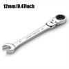 Llave de carraca universal de 72 dientes Llave de doble propósito Llave de carraca de cabeza móvil Apertura Flor de ciruelo Ahorro de mano de obra Llave rápida