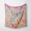 Pañuelo Cuadrado Pequeño de Seda Artificial para Mujer 53cm Mundo Animal Vintage Pañuelo de Cuello Estampado Versátil Pañuelo de Seda Transfronterizo de Comercio Exterior Venta al por Mayor