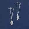925 Brincos de Prata Esterlina Longas Folhas De Volta Pendurado Brincos Femininos Elegantes Brincos Coreanos Jóias de Prata Esterlina