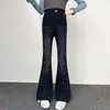 Nuevos Jeans de Moda Bordados para Niñas, Pantalones Versátiles Ajustados Acampanados para Primavera y Otoño, Pantalones de Estudiante al por Mayor