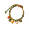 Pulseira do Deus da Riqueza de Cinco Vias do Xizang, Pulseira de Corda Colorida, Pulseira de Corda Vermelha, Fio Colorido