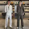 Conjunto de top e calça casual masculino novo de outono, solto, confortável, estiloso, moderno, versátil, simples, de alta qualidade