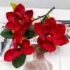 Orquídea de Jade Médio de 3 Cabeças Espuma Toque de Mão Magnólia Atacado Decoração de Casa Magnólia Simulada Fornecimento Direto da Fábrica