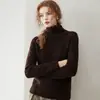Nuevo Suéter de Cashmere 100% Puro de Cuello Alto para Mujer Otoño/Invierno 2026, Versátil para el Trabajo, Suéter de Punto de Color Sólido