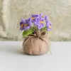 Bolsa de la Suerte Tejida a Crochet Hecha a Mano Transfronteriza Plantas Pequeñas en Maceta Muebles para el Hogar Decoración de Rosa Tejida de Lana Plantas en Maceta Flor Simulada