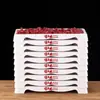 Chaozhou Buffet de Carne Hot Pot Utensílios de Mesa Pratos Rasos de Melamina com Design Empilhável, Carne Fresca Cortada Personalizada por Tan San Niang