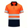 Camisa polo de seguridad reflectante de alta visibilidad para verano, ropa de trabajo para sitio de construcción, ropa de protección laboral de manga corta, ropa de ingeniería transpirable y resistente al desgaste