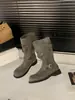 Primer Encuentro Temporada Tacón Grueso Estilo Británico Negro Botas de Caballero Hasta la Pantorrilla Botas de Mujer 2026 Otoño Estilo Calle Chica Caliente Botas de Plataforma