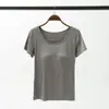 Camiseta de manga corta push-up modal con almohadilla para el pecho BRA-t sin sujetador de media manga con copa de cinco dedos Pijama de puesto Base
