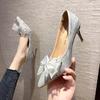 Zapatos Individuales Champán Francés Zapatos de Boda Otoño e Invierno Zapatos de Novia para Mujer 2025 Nuevo Show de Pala Vestido de Boda Dos Usos Compromiso Tacones Altos