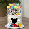 Personajes de Dibujos Animados de la Ciudad Mickey Minnie Decoración de Pastel Fiesta de Cumpleaños Niños y Niñas Bebé Un Año Tarjeta de Cumpleaños