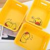 Cesta de plástico para armazenamento de diversos Little Yellow Duck, caixa retangular para mesa, pequena caixa de brinquedos de jardim de infância, armazenamento de lanches, recorte