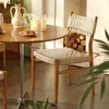 Silla de Comedor de Madera Maciza Silla con Respaldo Tejido de Cuerda Estilo Mediados de Siglo Silla para Mesa de Comedor Hogareña Retro Madera Original Estilo Wabi-Sabi Silla de Escritorio