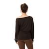 Top de Yoga Talla Plus para Mujer con Mangas Largas, Diseño Hombros Descubiertos, Ceñido a la Cintura, Top Deportivo Adelgazante con Fruncido en un Lado para Pilates y Fitness
