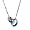 Collar de cadena con colgante pequeño clásico LOVE de alta gama, doble anillo para mujer, chapado en oro V grueso con oro rosa de 18 quilates, moderno y de lujo ligero
