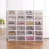 Nova Caixa de Sapato Redonda com Tampa Flip-Top Personalizada para Casas e Dormitórios com Alto Acabamento, Visível e Dobrável, Artefato Espessado para Armazenamento de Sapatos
