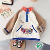 Ropa Infantil Estilo Japonés Otoño e Invierno Nueva Sudadera de Forro Polar Holgada con Mangas Largas y Tema de Oso para Niños y Niñas Moderna 5089