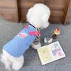 Mascota Perro Dopamina Caramelo Falda de Mezclilla Falda de Tirantes Gato Ropa de Verano para Mascotas Ropa para Perro Teddy