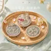 Kit de Materiales para Espejo de Maquillaje Brocado Song Estilo Chino DIY, Espejo de Maquillaje Hanfu Hecho a Mano Patrimonio Cultural Inmaterial, Bolsa Portátil, Set de Regalo Hecho por Uno Mismo