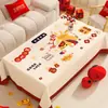 Mantel festivo, impermeable y a prueba de aceite, cubierta roja para mesa de centro sin lavado, nuevo modelo 2026, cubierta de decoración de Año Nuevo, mantel de mesa de comedor