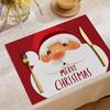 Producto Nuevo Transfronterizo Individual de Lino de Papá Noel Cuadrado Decoración de Restaurante Festivo Nórdico Alce Mantel de Mesa al por Mayor