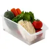 Caja de Almacenamiento con Ruedas para Frutas y Verduras Refrigerador Crisper Gabinete de Cocina para el Hogar Caja de Almacenamiento de Plástico Caja Organizadora para Artículos Varios Refrigeración