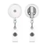 Portanombre de trabajo con clip trasero giratorio retráctil de 360 grados, portatarjeta de identificación, porta credencial enrollable con clip retráctil extensible